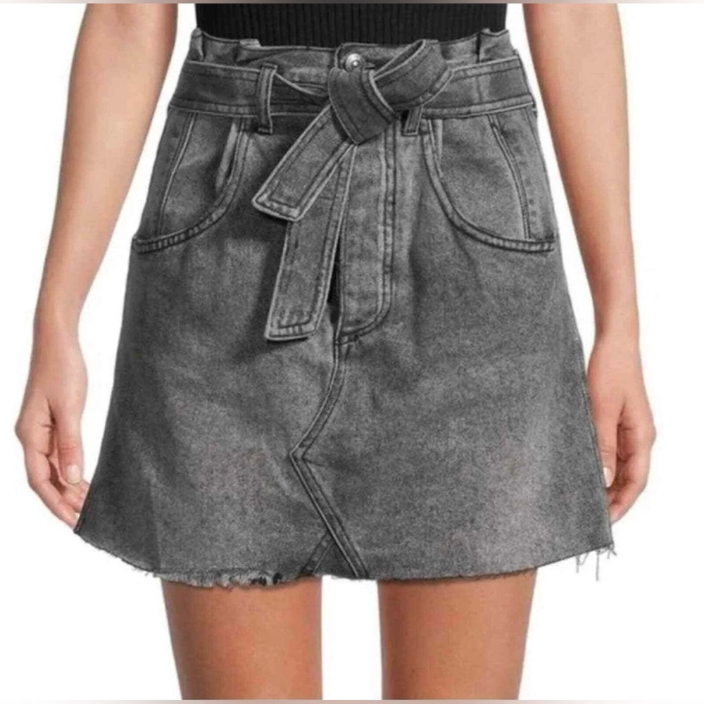 NWOT Free People 29 We the Free East of Eden Denim Mini Skirt in Washed Black - Picture 4 of 8